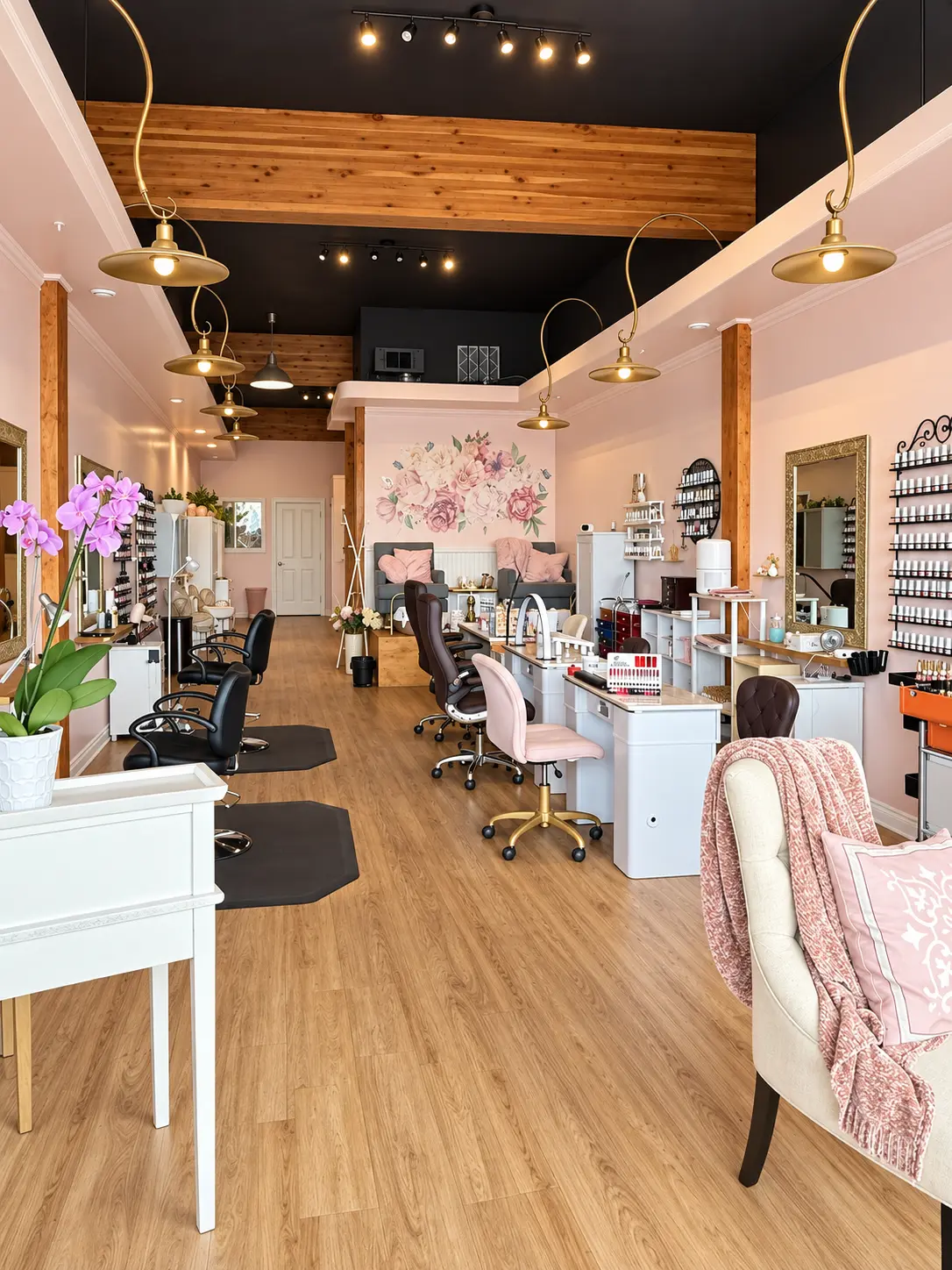 Forever Pink Nails Hair Skin Spa salon interior